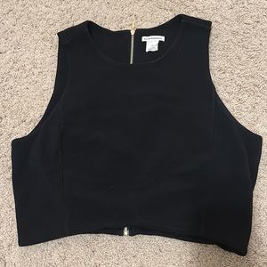Club Monaco Cropped Zip Back Top